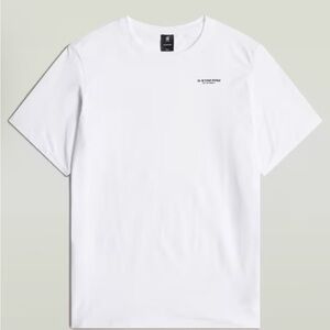 G-Star White Short Sleeve Crewneck Tee with Subtle Chest Logo